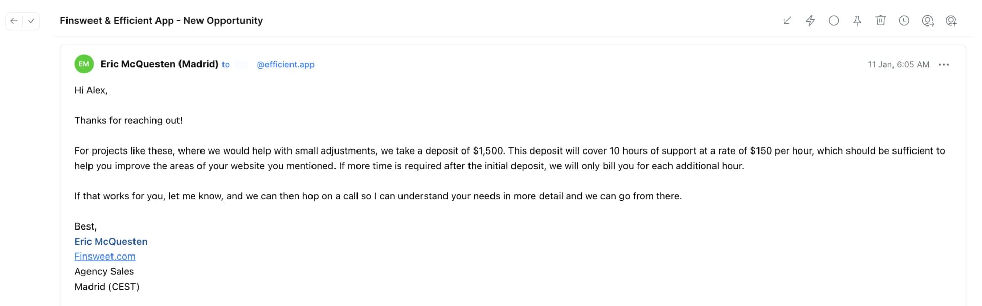 Spark email interface