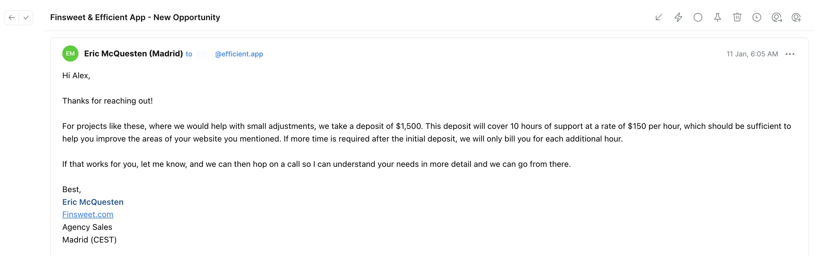 Spark email interface