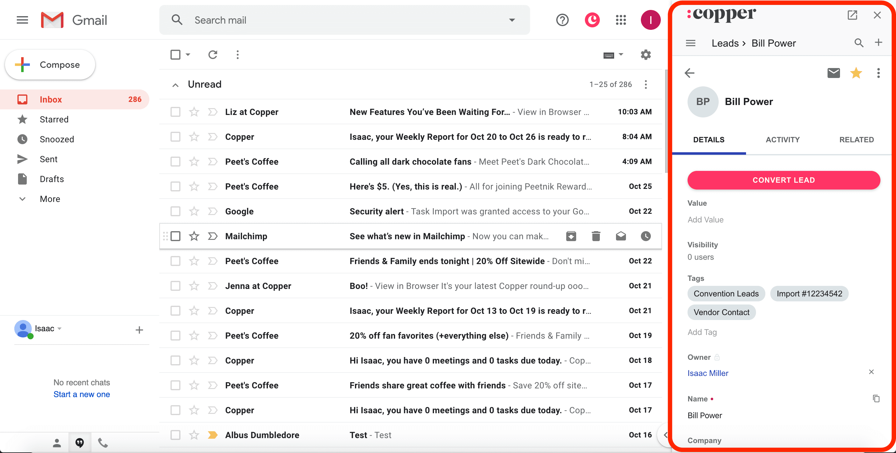 Copper CRM Extension 