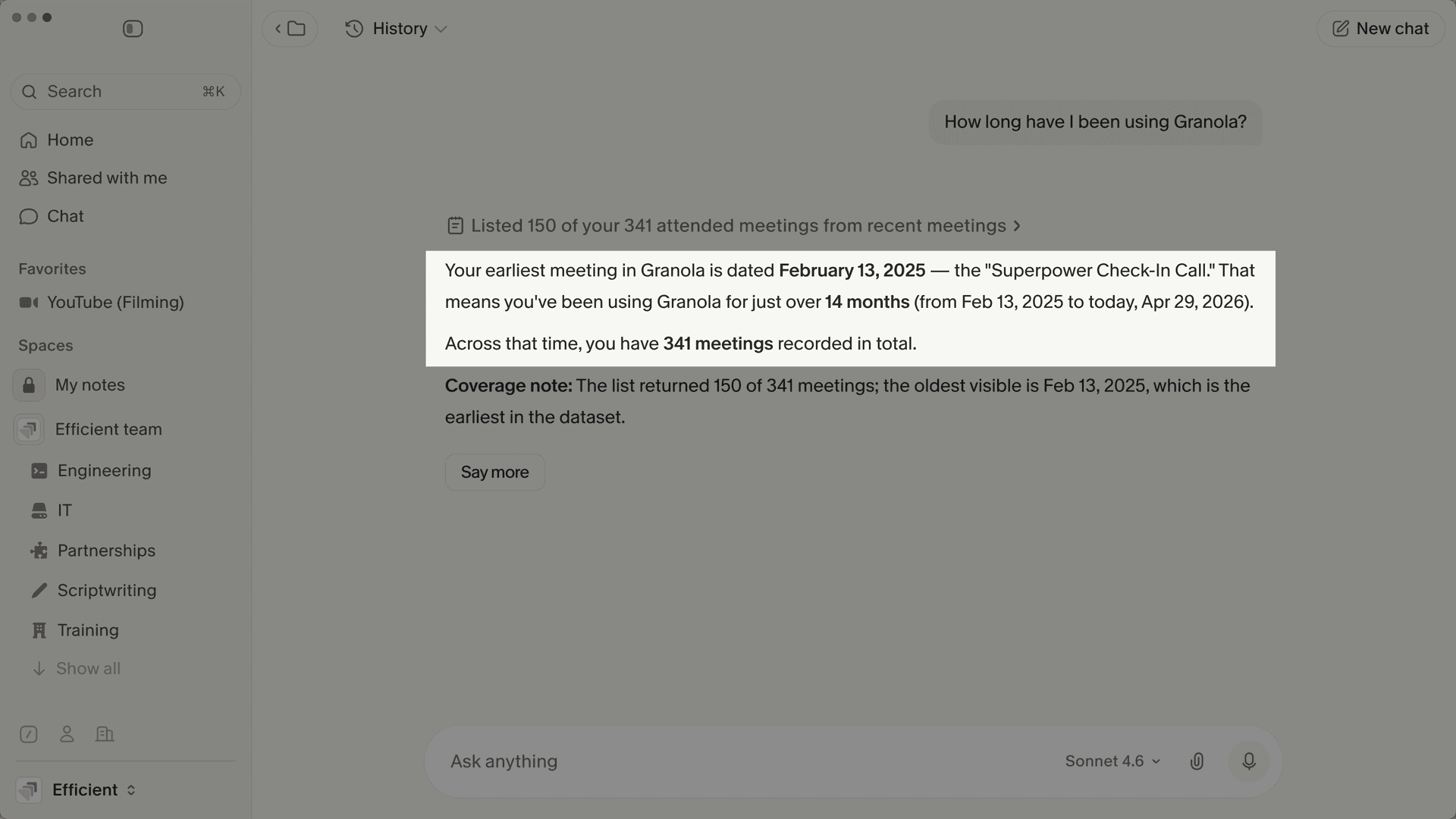 Granola Signup Date