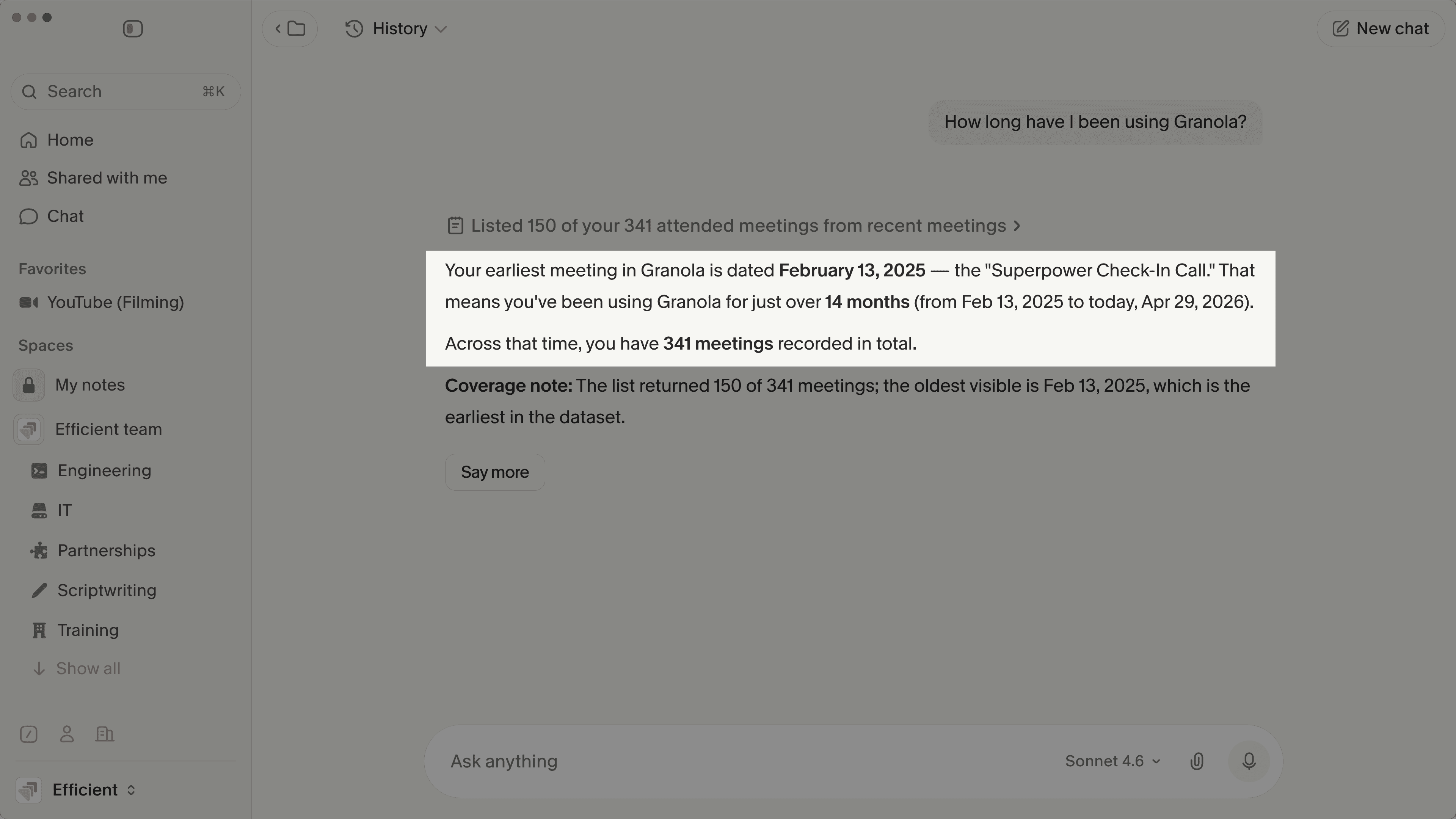 Granola Signup Date