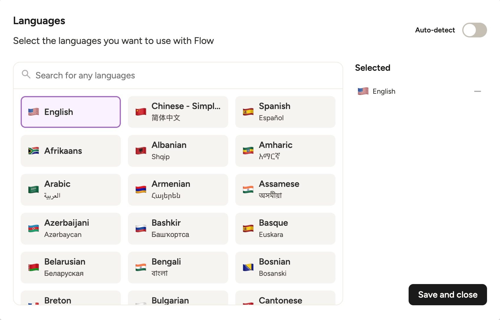 Wispr Flow Language Support