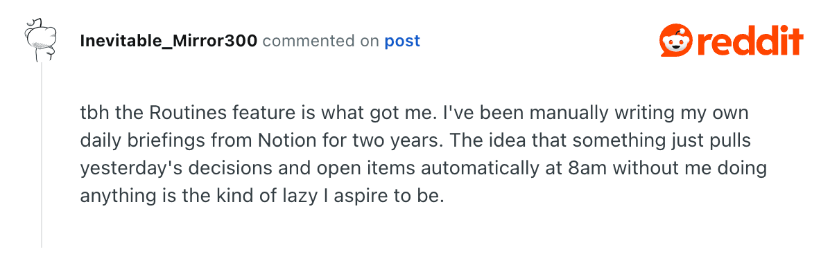 Littlebird routines Reddit post