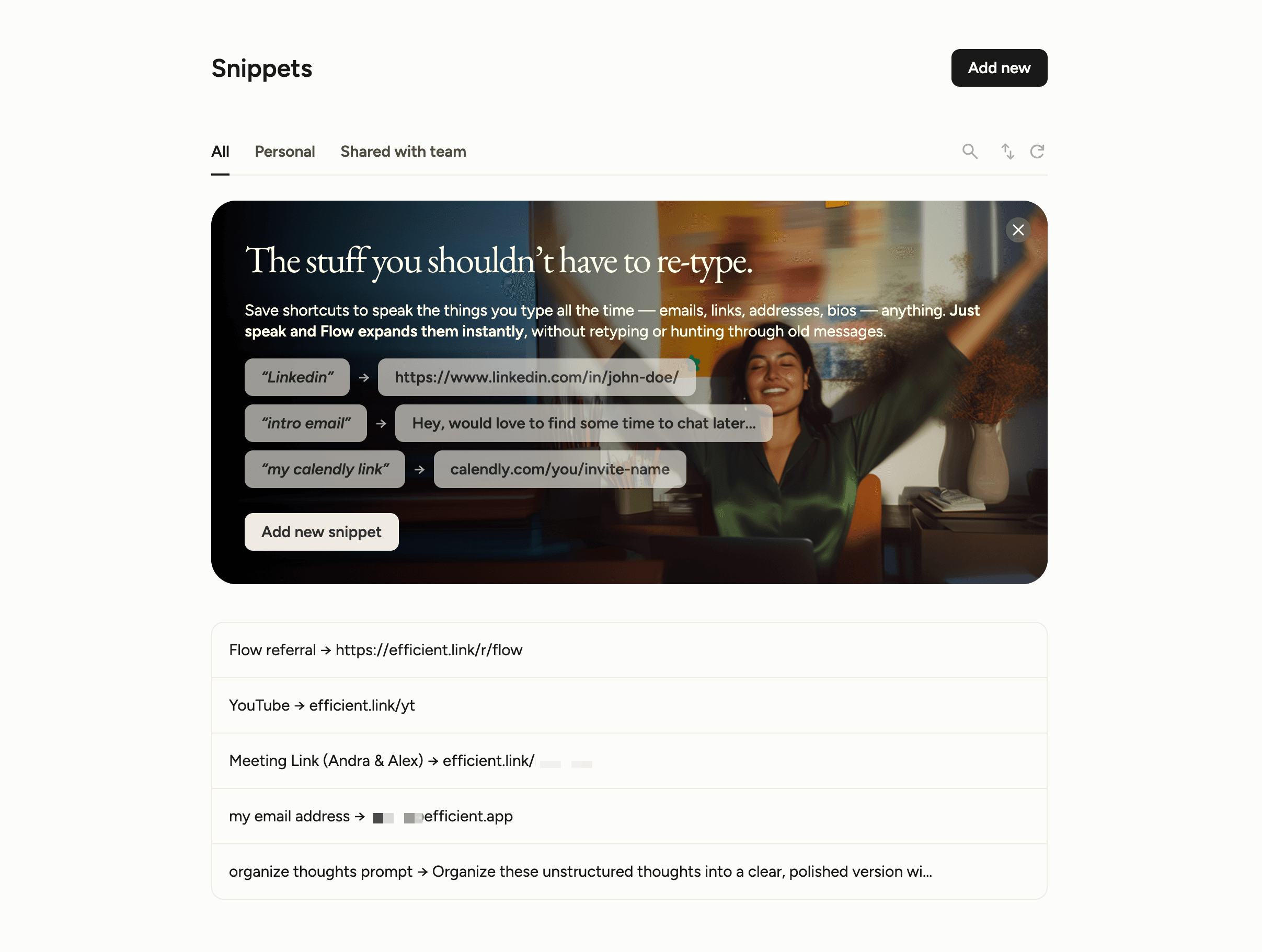 Snippets Wispr Flow