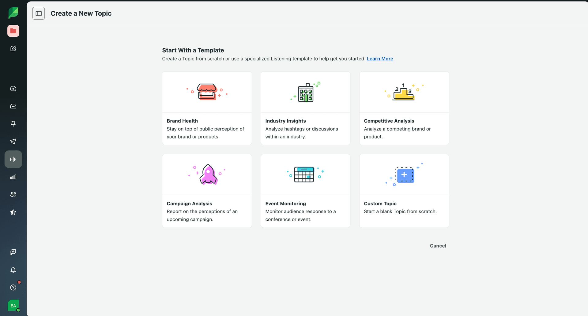 Sprout Social Listening Topics