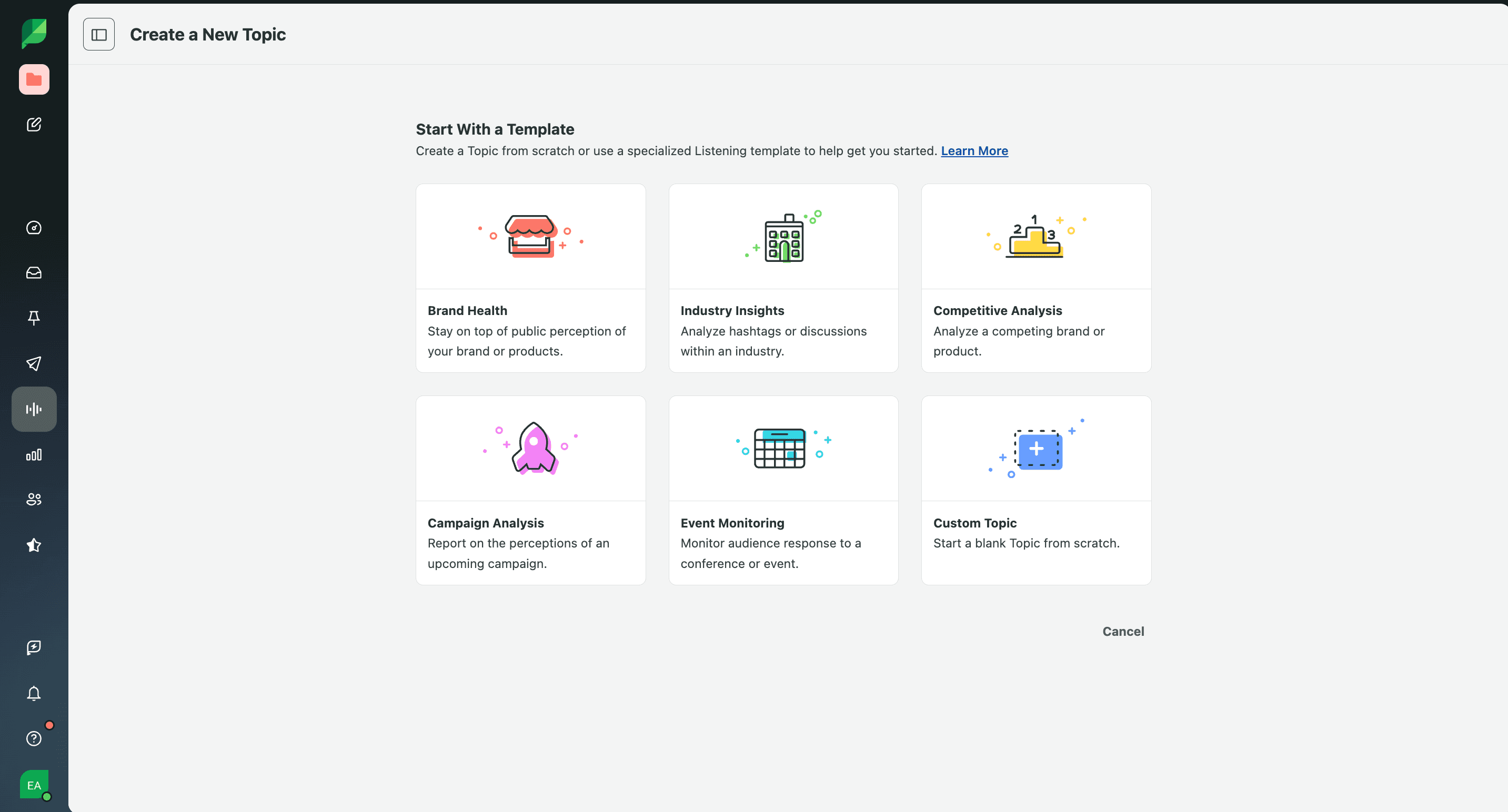 Sprout Social Listening Topics