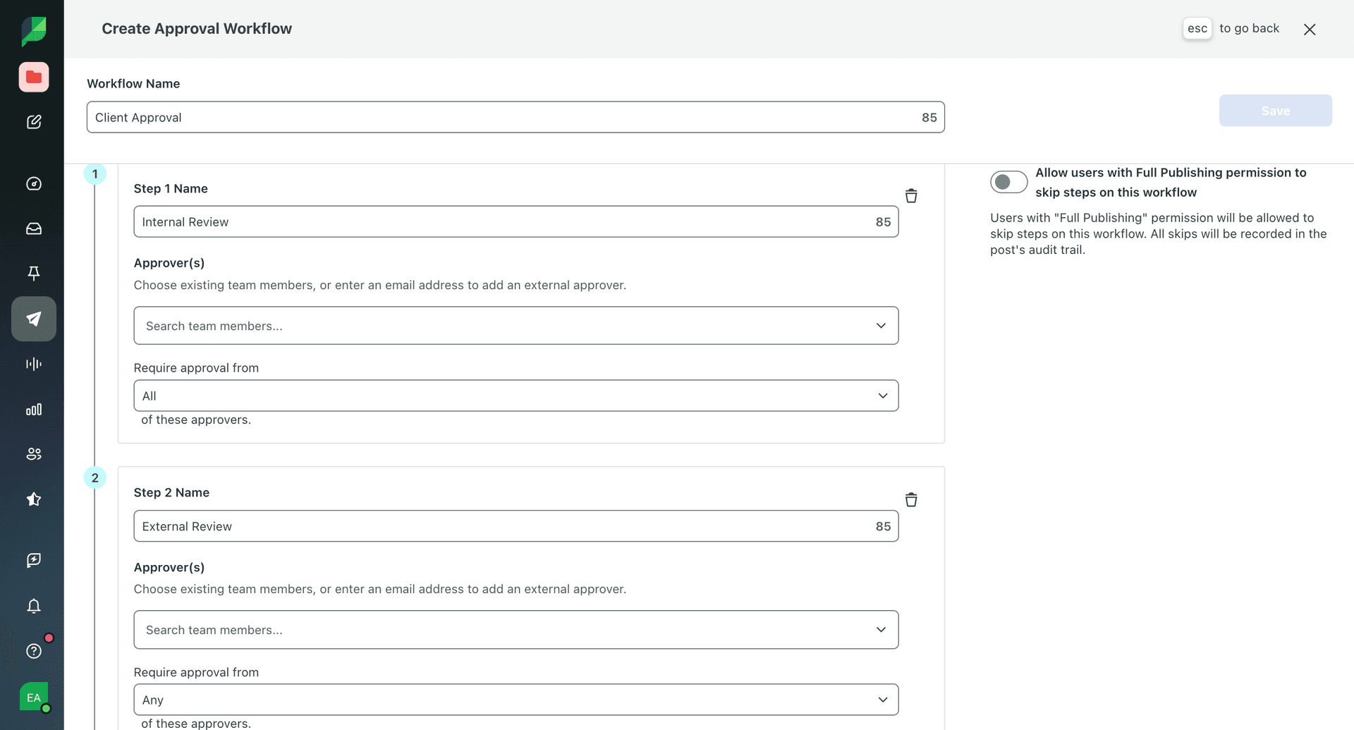 Sprout Social Workflow Creation