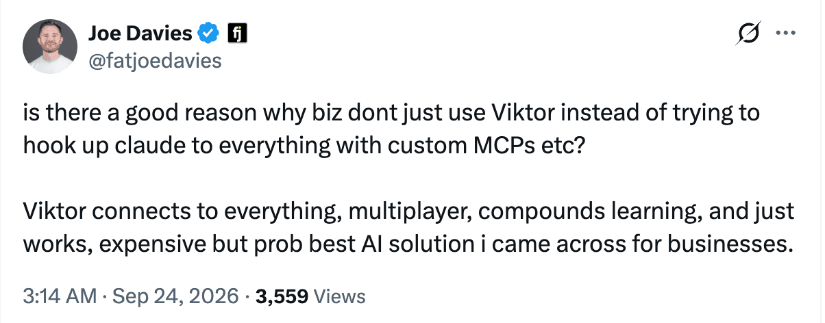 Viktor MCP X post