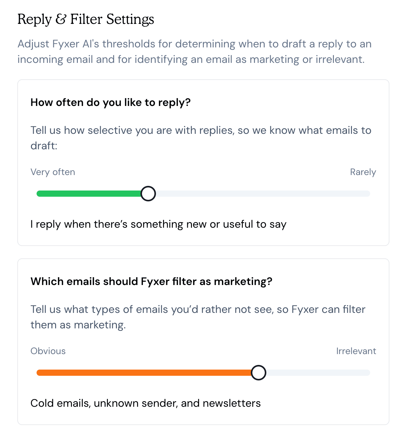 Fyxer email settings