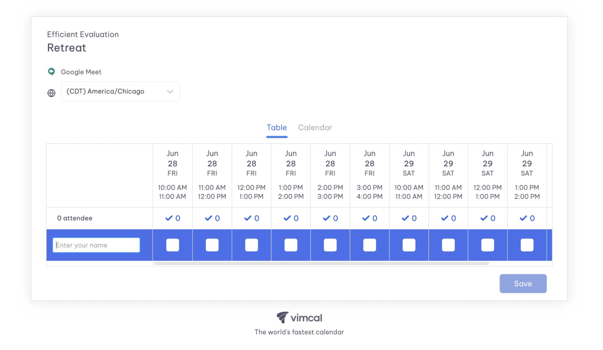 Vimcal Polls