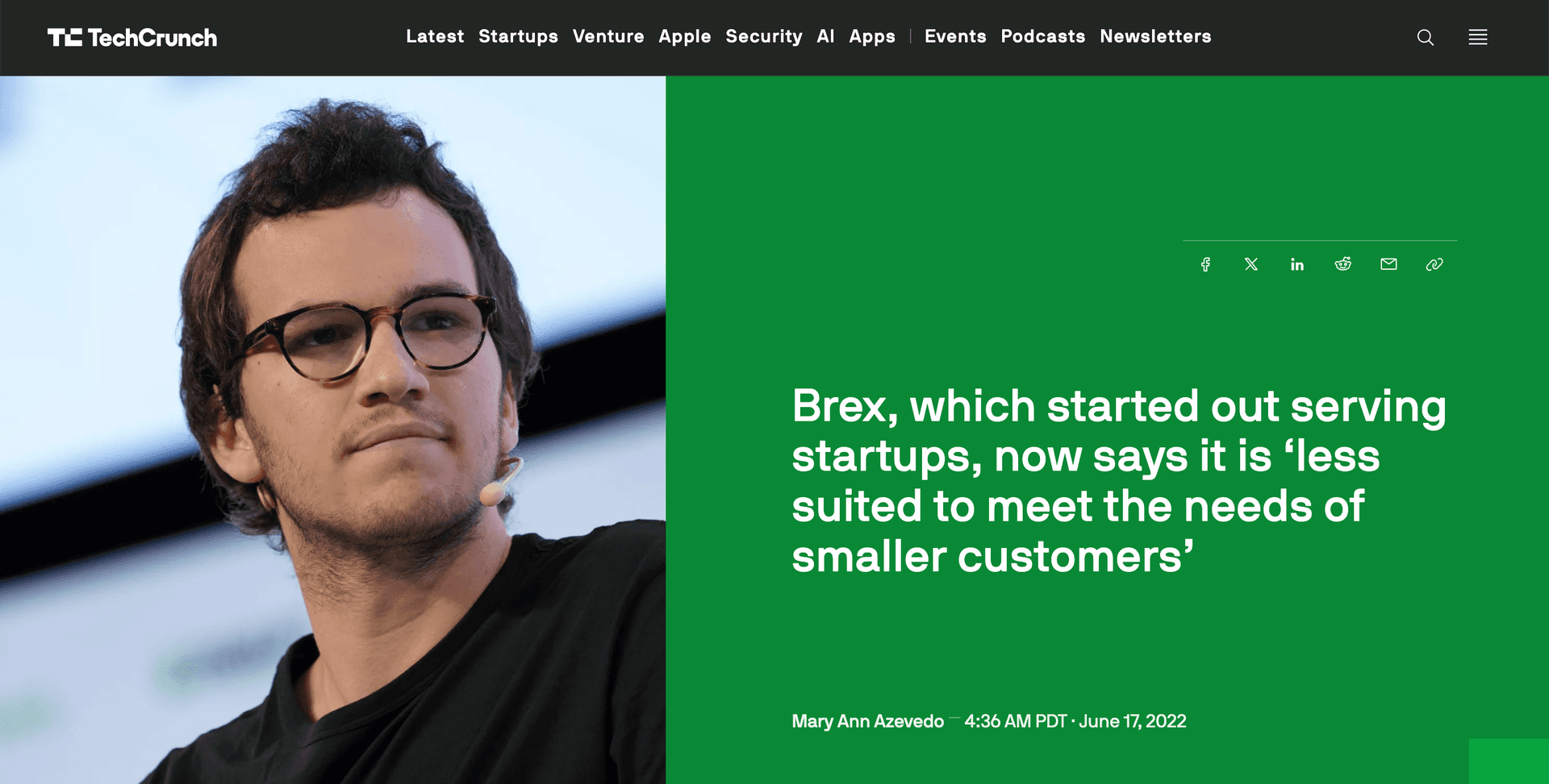 Brex TechCrunch Article