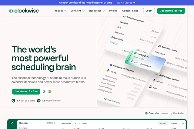 Clockwise Review 2026: Pros, Cons, Pricing & Verdict | Efficient App