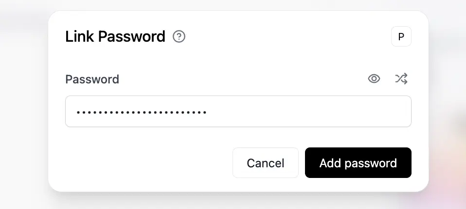 Dub Links URL password protection