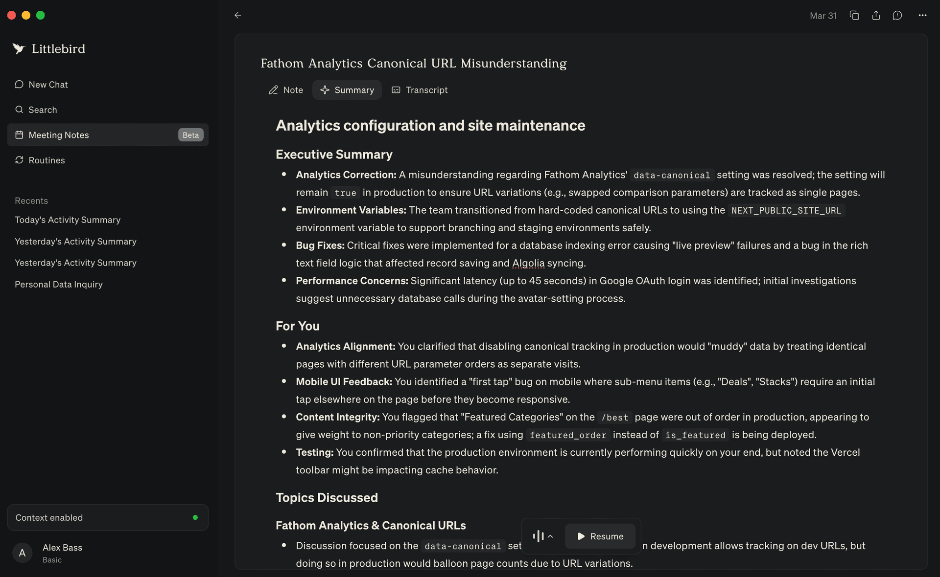 Littlebird AI Note Taker