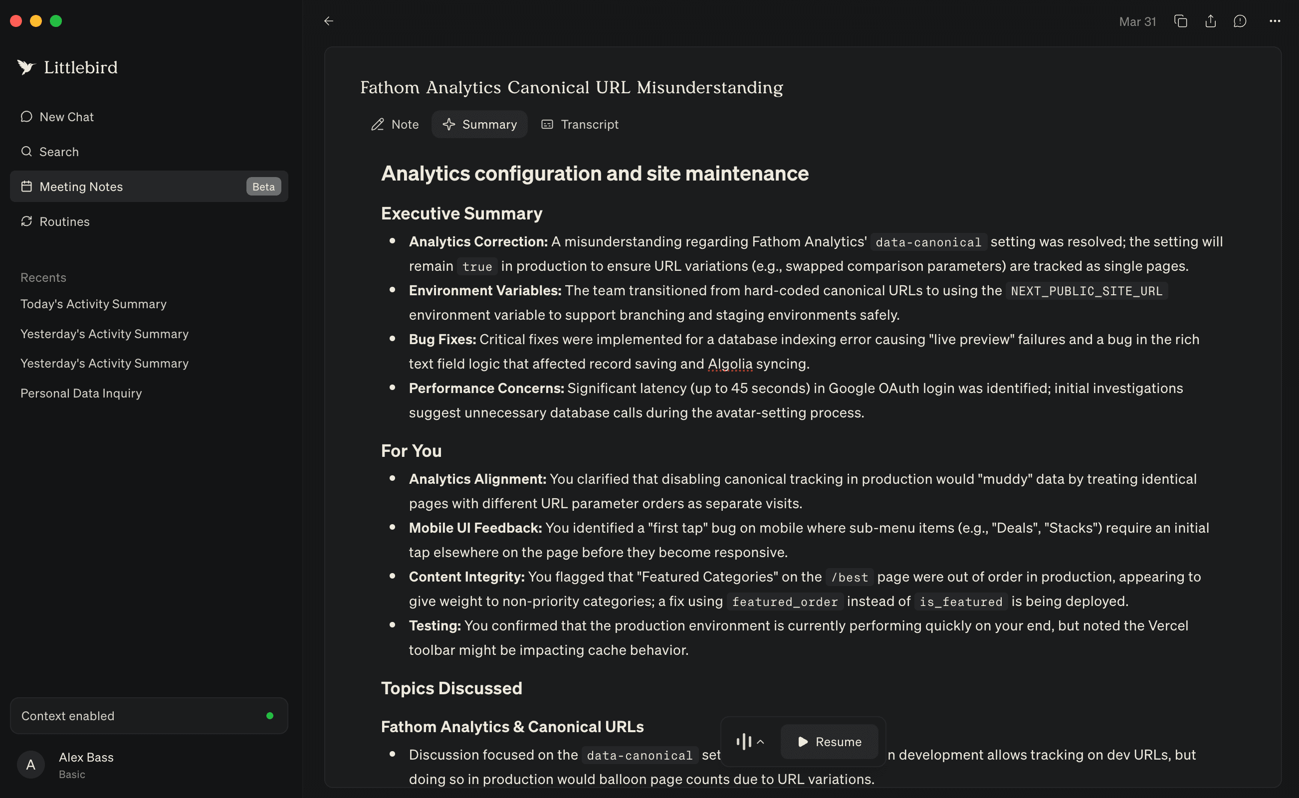 Littlebird AI Note Taker