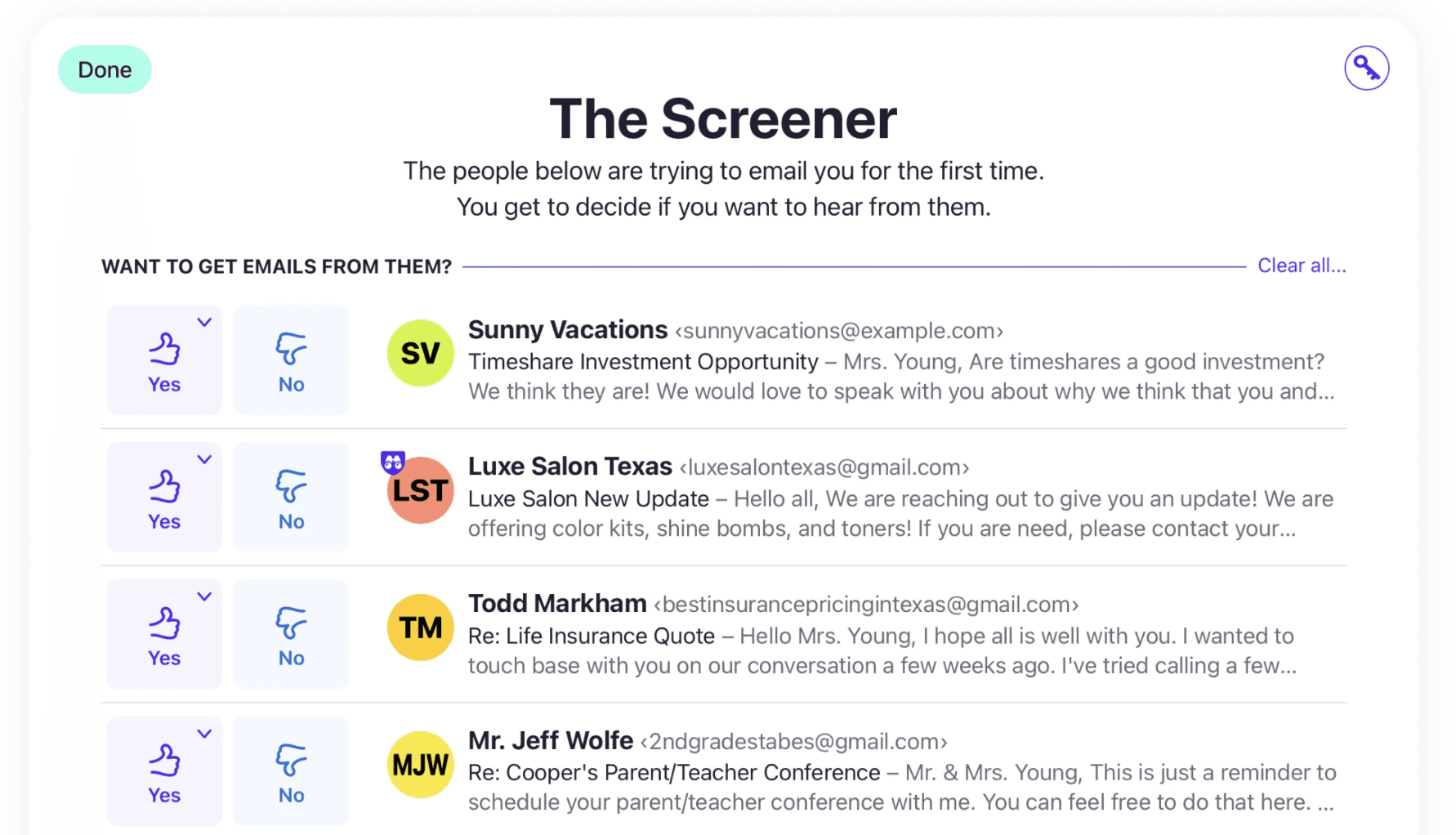 Hey.com Email Interface